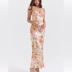 House of cb JOSEFINA IVORY FLORAL MAXI DRESS